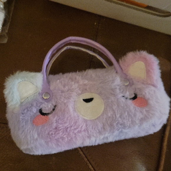 Purple Plush BearEyeglass holder Case Pre-loved - Picture 1 of 6